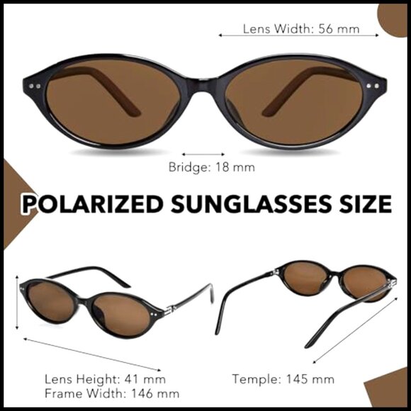 TR90 Polarized Sunglasses Vintage Oval Cat Eye Shape Lightweight main image 6